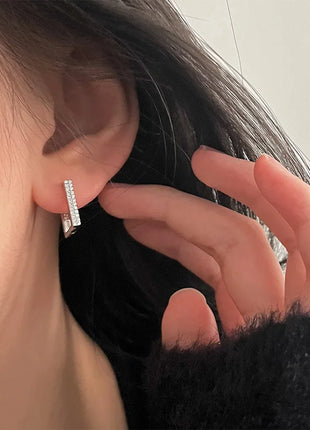 925 Sterling Silver Earrings Geometric zircon Earrings For Women Gift Earings Fashion Jewelry Gift