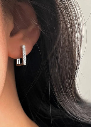 925 Sterling Silver Earrings Geometric zircon Earrings For Women Gift Earings Fashion Jewelry Gift