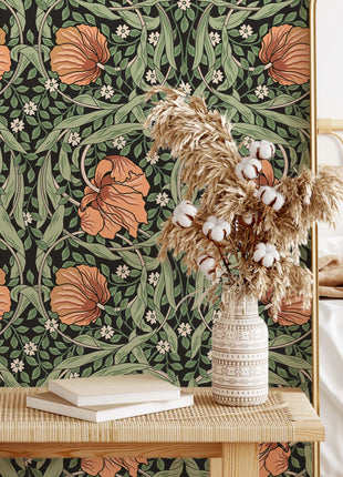 Eco Friendly Floral Wallpaper Removable Self Adhesive Minimalistic Wallpaper Peel & Stick For Bedroom Living Room Decor PVC FREE