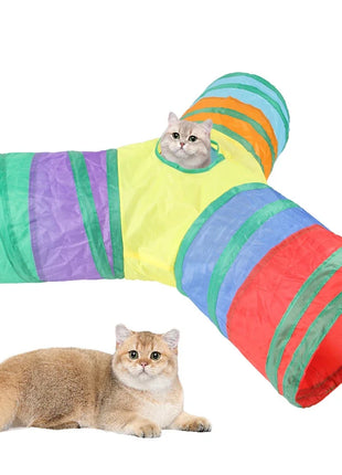 Cat Tunnel Pet Tube Collapsible Play Toy Indoor Outdoor Kitty Puppy Toys for Puzzle Exercising Hiding Training