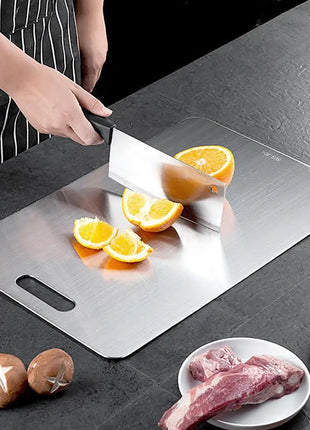 Titanium Cutting Boards for Kitchen Stainless Board 304 Steel Thickened Double Sided Food Grade Portable Fruit Meat Chopping
