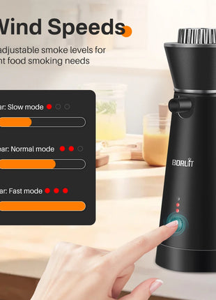BORUiT Smoke Infuser Food Drink Cold Smoke Generator Bar Portable Molecular Cuisine Smoking Gun Meat Burn Cooking for BBQ Food