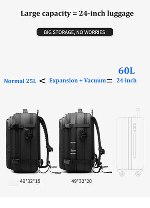 Men Travel Backpack vacuum compression Laptop Backpack 17 inch Extended Large Capacity school Backpack Hiking Business backpack