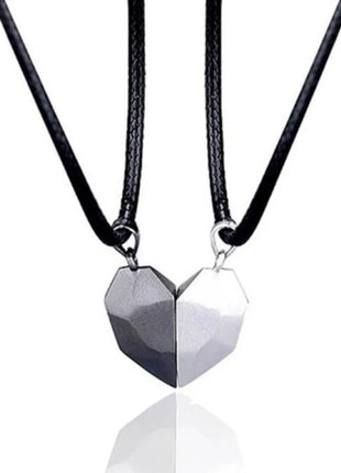 2Pcs/Set Fashion Couple Necklace Couple Heart Magnetic Necklace Heart Combination Pendant Wedding Necklaces Anniversary Gifts