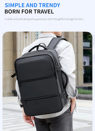 Men's Backpack for Business Trips, Large Capacity, Expandable, Multifunctional Vacuum Compression Travel Backpack for Men