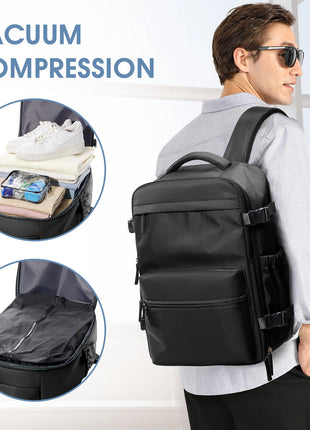 Vacuum Backpack Travel Bag for Men Large Capacity Backpack Business Laptop Backpack Women Men Expandable Backpack School Bag