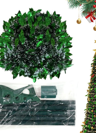 5 Ft Retractable Christmas Tree Foldable Plastic Telescopic Eco Friendly Pet Home Party Decoration Living Room Bedroom Room