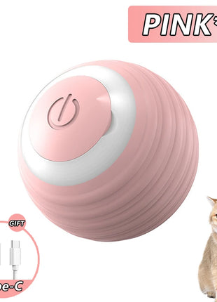 Cat Interactive Ball Toys Automatic Rolling Ball Faux Tail Rechargeable Smart Pet Electric Toy Dog Cat Training Imitate Mouse