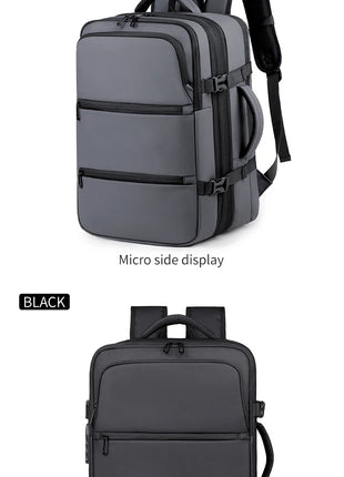 Men's Backpack for Business Trips, Large Capacity, Expandable, Multifunctional Vacuum Compression Travel Backpack for Men