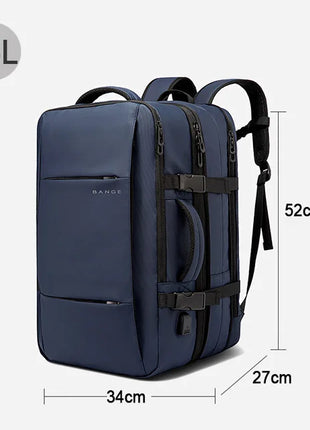 BANGE Travel Backpack Men Business Backpack School Expandable USB Bag Large Capacity 17.3 Laptop Waterproof Fashion Backpack