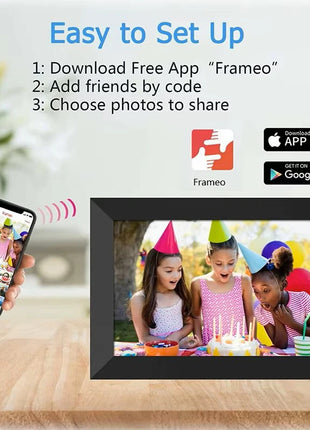 Frameo Digital Picture Frame 10.1 Inch 32GB/64GB Smart WiFi digital photo frame with 1280x800 IPS HD Touch Screen Wall Mountable