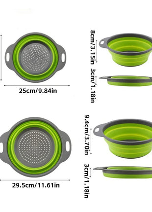 Silicone Folding Drain Basket Fruit Vegetable Washing Basket Foldable Strainer Colander Collapsible Drainer Kitchen Storage Tool