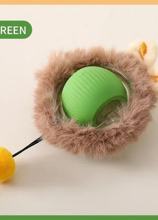 Cat Interactive Ball Toys Automatic Rolling Ball Faux Tail Rechargeable Smart Pet Electric Toy Dog Cat Training Imitate Mouse