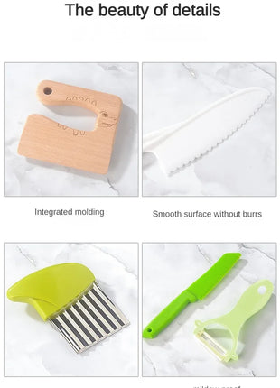 11/13/17PCS Kids Cooking sets Real Cooking Montessori Kitchen Tools for Toddlers Kids Safe Knives for 2/3/4/5/6/7/8 Year Old