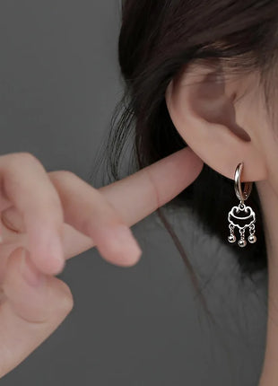 925 Silver Hot Sale Korean Geometric Hoop Earrings Simple Temperament Exquisite Hot Semale Sexy Longevity Lock Jewelry Gift