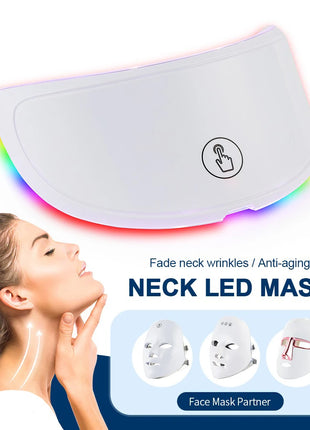 Wireless 7 Colors LED Face Beauty Machine Photon Facial Neck Skin Tighten Rejuvenation Facial Neck Mask