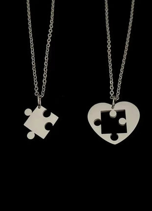 2pcs Couple Lock Key Heart Puzzle I Love You Pendant Couple Necklace Pendants Necklaces for Lovers Valentine's Day Jewelry Gifts