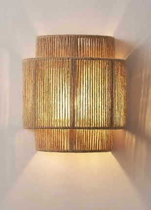 Popular Modern Wall Lamps Hemp Rope Wall Light or Bedroom Bedside Lights for Living Room Aisle Decoration Wall Lamp Handcraft