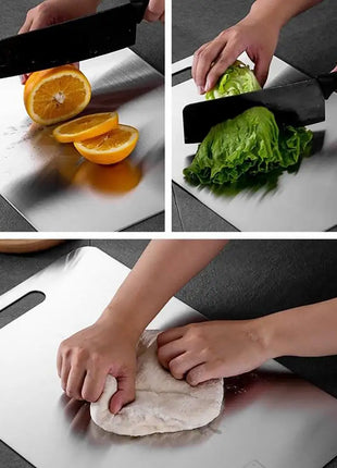 Titanium Cutting Boards for Kitchen Stainless Board 304 Steel Thickened Double Sided Food Grade Portable Fruit Meat Chopping