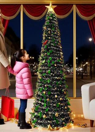 150 Cm Retractable Christmas Tree Foldable Plastic Telescopic Eco Friendly Pet Home Party Decoration Living Room Bedroom Room