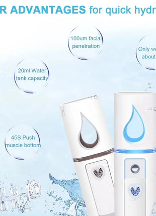 1PCS/3PCS 20ml Face Steamer Air Humidifier Facial Sprayer Nebulizer Hydrating Anti-aging Nano Wrinkle Women Beauty Skin Care