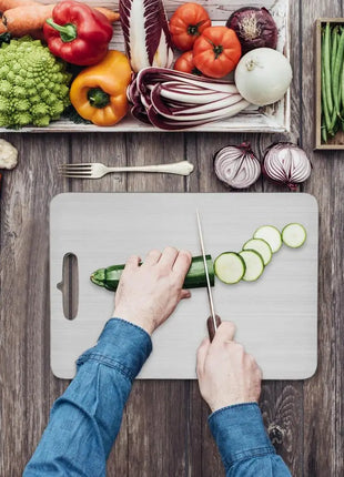 Titanium Cutting Boards for Kitchen Stainless Board 304 Steel Thickened Double Sided Food Grade Portable Fruit Meat Chopping