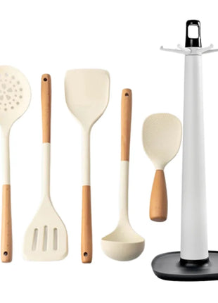 NEW Silicone Spatula Non Stick Pan Wooden Handle Silicone Vegetable Heat-resistant Silicone Cooking Spatula Spoon Kitchen tool