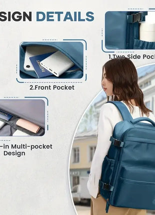 Vacuum backpack with pump for travel, air compression vacuum system, boarding, carry on luggage, and strong sealed airbags for t