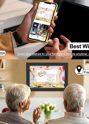 WiFi Digital Photo Frame 10.1 Inch 32GB Smart Digital Picture Frame with 1280x800 HD Touch Screen Digital Frame Christmas Gift