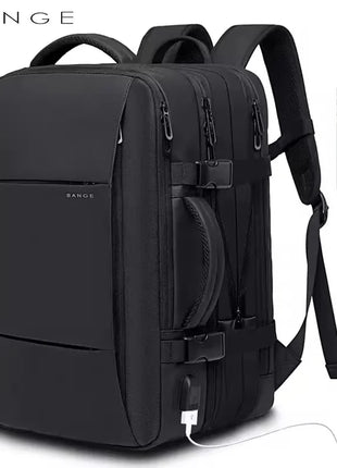 BANGE Travel Backpack Men Business Backpack School Expandable USB Bag Large Capacity 17.3 Laptop Waterproof Fashion Backpack