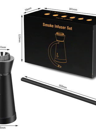 BORUiT Smoke Infuser Food Drink Cold Smoke Generator Bar Portable Molecular Cuisine Smoking Gun Meat Burn Cooking for BBQ Food