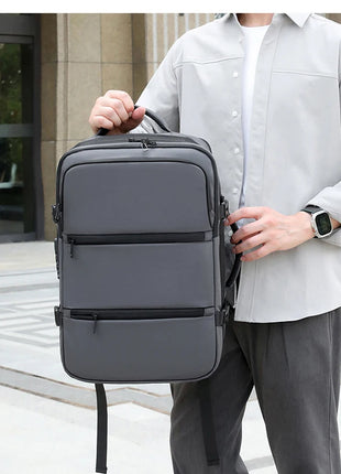 Men's Backpack for Business Trips, Large Capacity, Expandable, Multifunctional Vacuum Compression Travel Backpack for Men