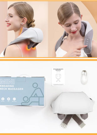 Bionic Neck Shoulder Massager Heated Back Massagers Electric Kneading Muscles Massage Pillow Neck Waist Leg Body ﻿3-Level Modes