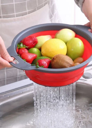 Silicone Folding Drain Basket Fruit Vegetable Washing Basket Foldable Strainer Colander Collapsible Drainer Kitchen Storage Tool