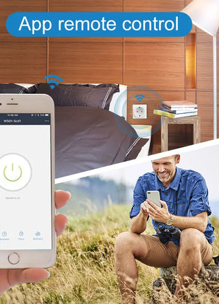 Tuya Wifi Plug 20A Smart Socket EU with Power Monitor Function Smart Life App Remote Control Outlet Works with Alexa Google Home