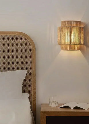 Popular Modern Wall Lamps Hemp Rope Wall Light or Bedroom Bedside Lights for Living Room Aisle Decoration Wall Lamp Handcraft