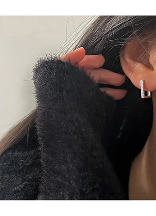 925 Sterling Silver Earrings Geometric zircon Earrings For Women Gift Earings Fashion Jewelry Gift