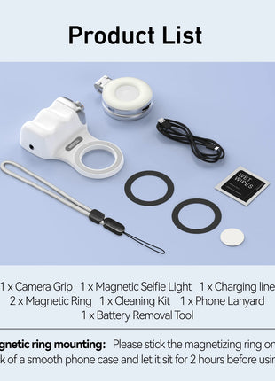 TELESIN Phone Camera Shoot Hand Grip Magnetic Smart Phone Holder Shooting Aid Remote Control Handle For Iphone Android Phone