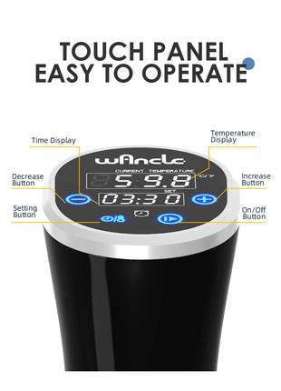 Wancle 1100W Sous Vide Cooker LCD Touch Immersion Circulator Accurate Cooking IPX7 Waterproof Vacuum Cooker with Digital Display