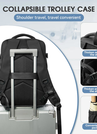 Vacuum Backpack Travel Bag for Men Large Capacity Backpack Business Laptop Backpack Women Men Expandable Backpack School Bag