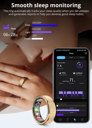 COLMI R10 Smart Ring with Charging Case for Men Women, Health and Sleep Monitor, 5ATM Waterproof, Multi-sport Mode