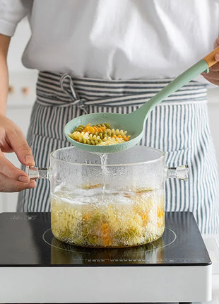 NEW Silicone Spatula Non Stick Pan Wooden Handle Silicone Vegetable Heat-resistant Silicone Cooking Spatula Spoon Kitchen tool