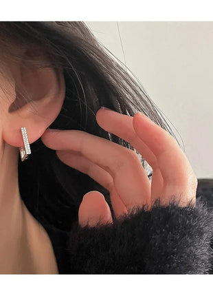 925 Sterling Silver Earrings Geometric zircon Earrings For Women Gift Earings Fashion Jewelry Gift