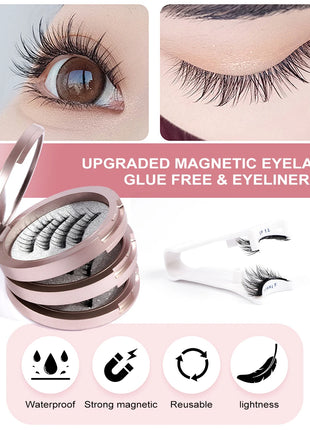 Glue Free Reusable Magnetic Eye Lashes