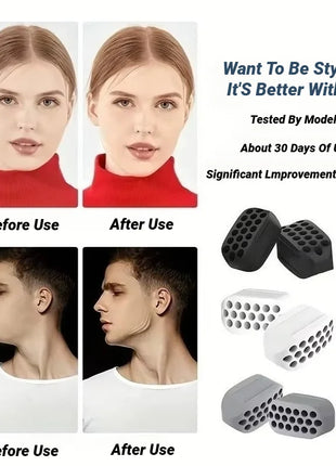 1/2Pcs Large Jaw Exerciser Fitness Jawline Muscle Training Double Chin Reducer Neck Face Slimming Mouth Jawliner Silicone Chew
