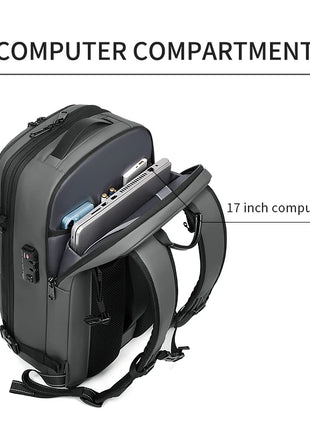 Men Travel Backpack vacuum compression 17 inch Laptop Backpack Business Large Capacity school Backpack Expanded Hiking backpack