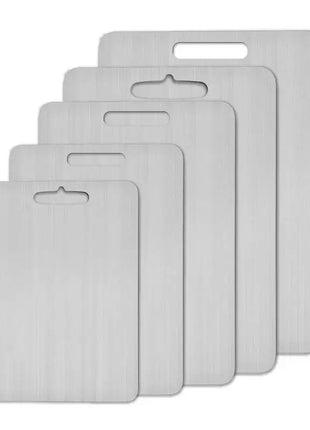 Titanium Cutting Boards for Kitchen Stainless Board 304 Steel Thickened Double Sided Food Grade Portable Fruit Meat Chopping