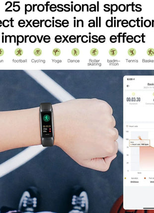 Men Women Pedometer Sport Fitness Tracker Amoled Smart Band Pro Heart Rate Blood Watch IP67 Waterproof Smart Bracelet