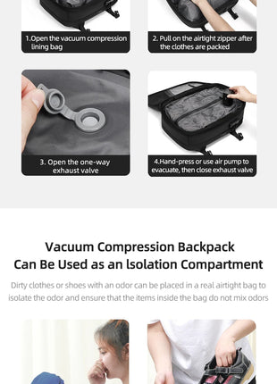 Travel casual Backpack 16 inch vacuum compression Laptop Backpack USB charging school Backpack Extended Hiking Business backpack