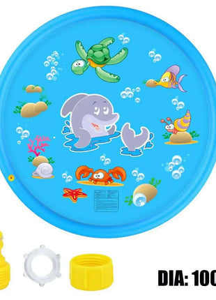 100/170cm Kids Outdoor Funny Toys Children Inflatable Round Water Splash Play Pools Playing Sprinkler Mat Yard Water Spray Pad